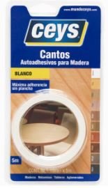 CANTO ADHESIVO PARA MADERA 5 M X 19 MM BLANCO 850002