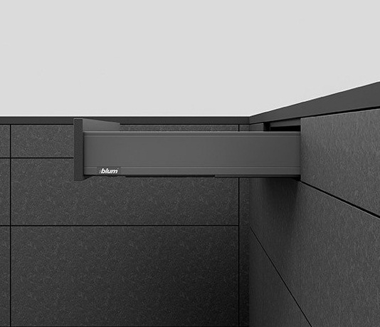 GUIA LEGRABOX (K) 141 mm x 500mm  GRIS ORION - BLUM